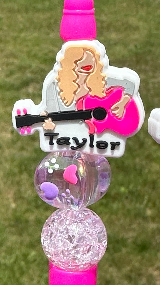 Taylor with guitar beaded pen, journal pens.