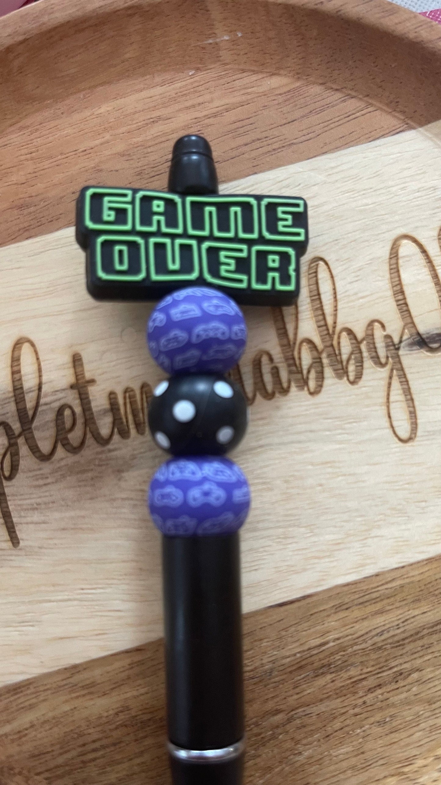 Game Over beaded video game pen, School Pens, journal pens