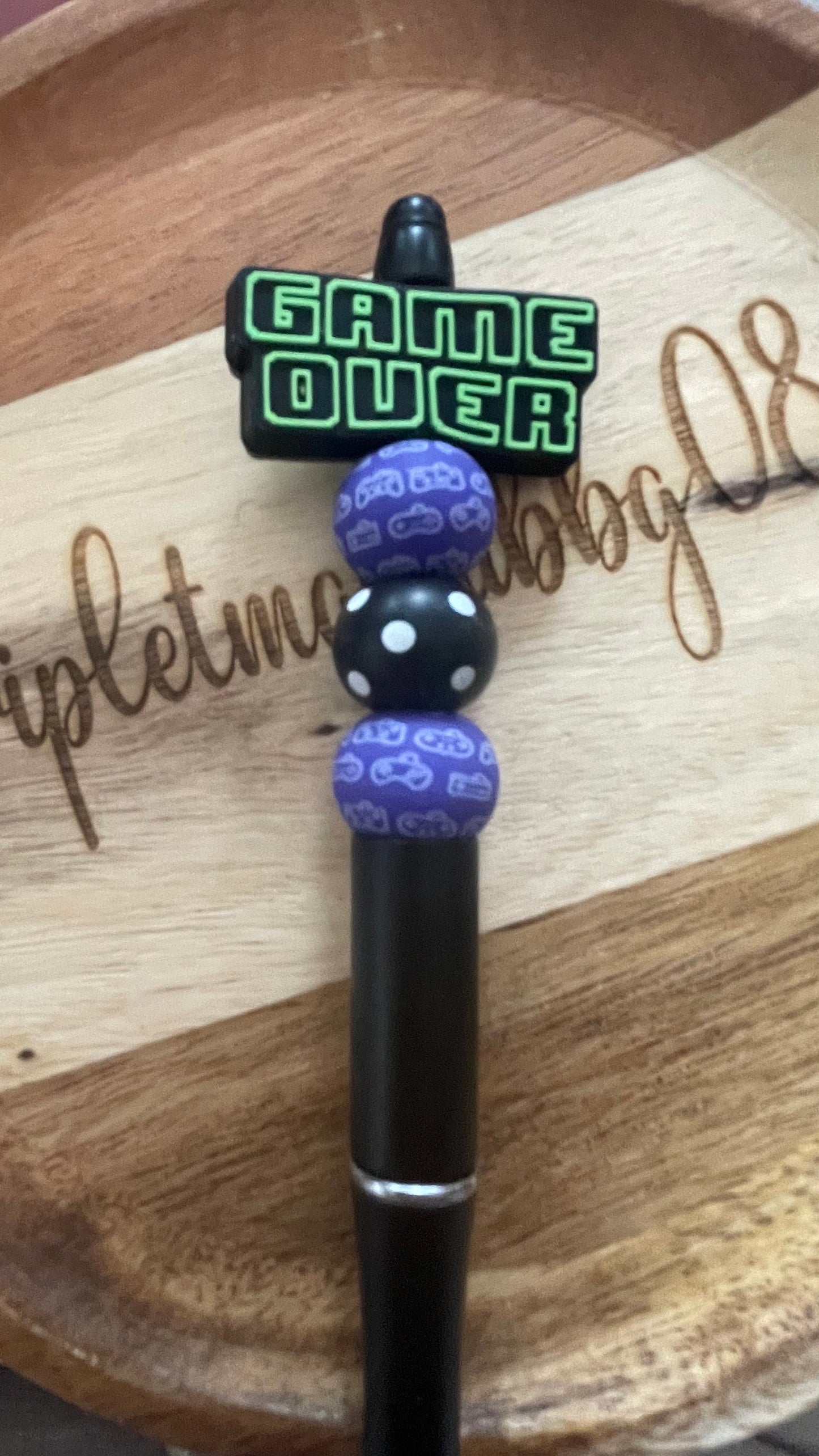 Game Over beaded video game pen, School Pens, journal pens