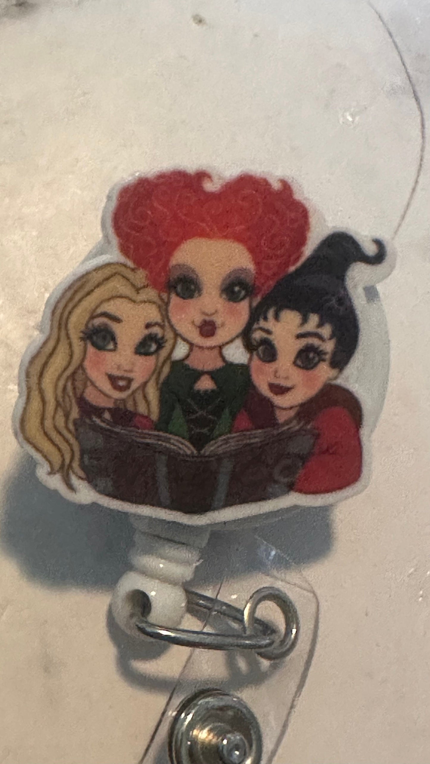 Hocus Pocus witches, Sanderson Sisters Halloween retractable badge reel