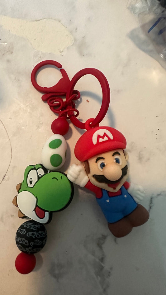 Mario and Yoshi 3D keychain - gift for gamers