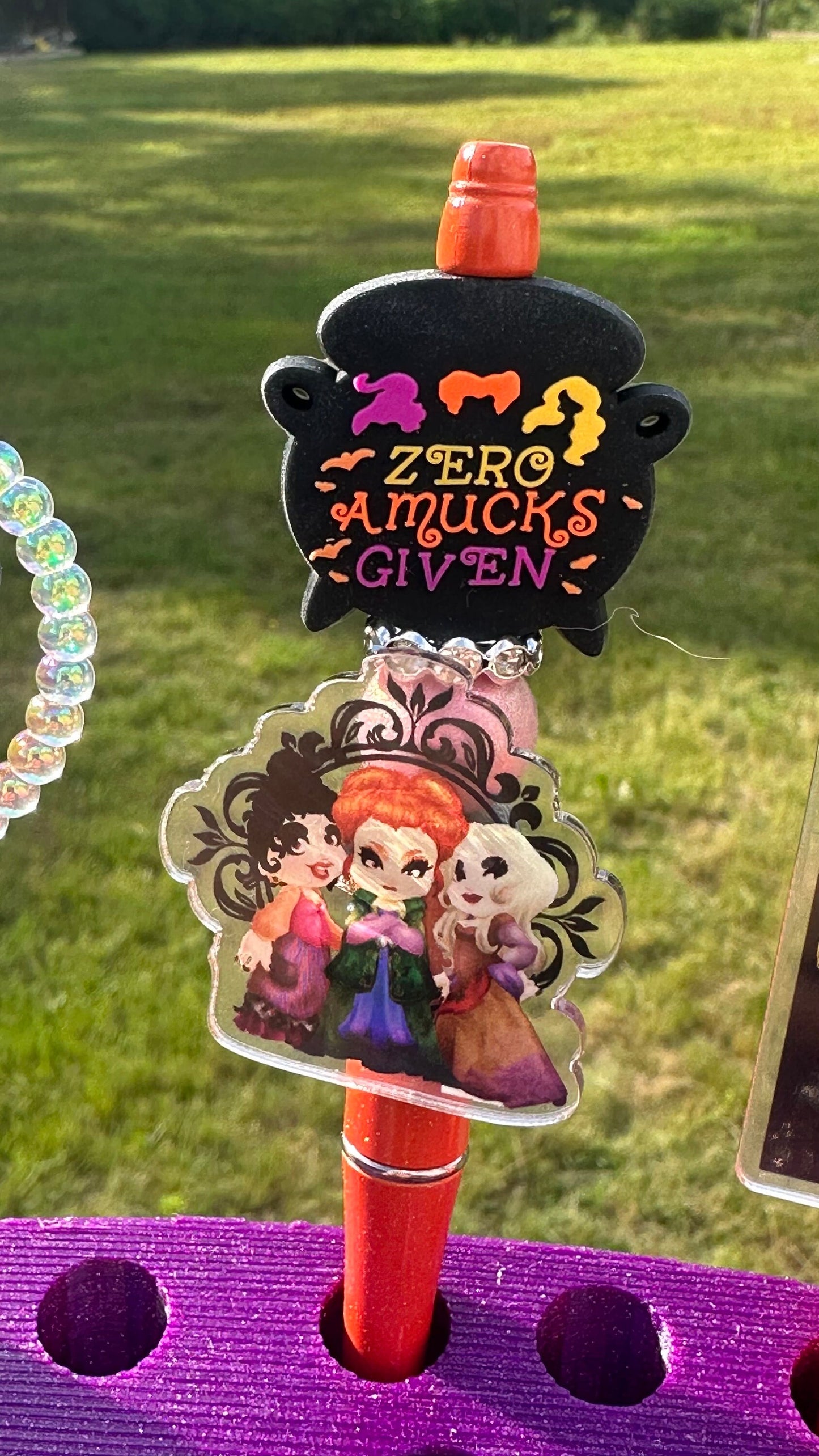 Hocus Pocus - Zero Amucks Given - beaded pen, gift, cute pens, journal pens.