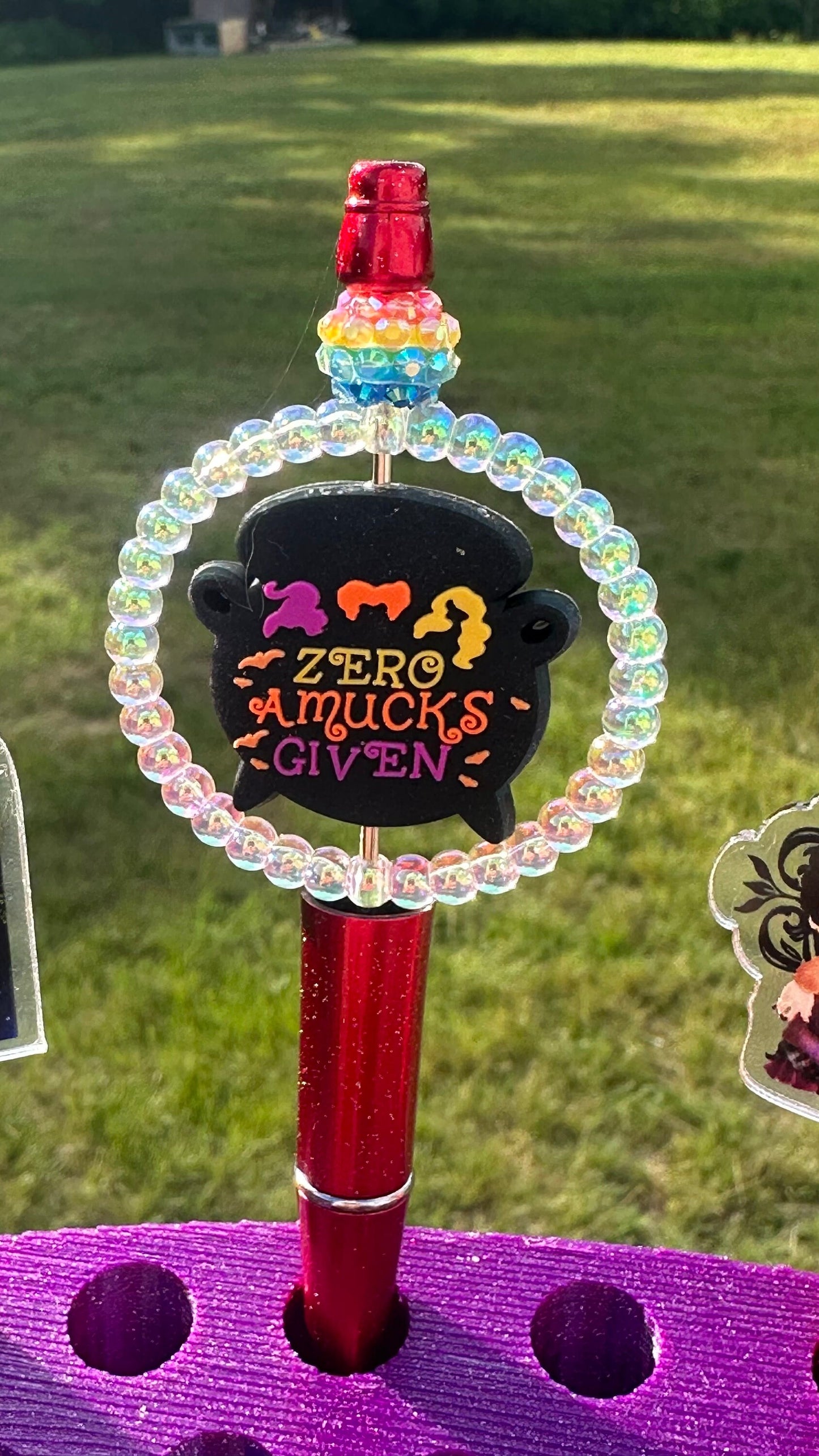 Hocus Pocus - Zero Amucks Given - beaded pen, gift, cute pens, journal pens.