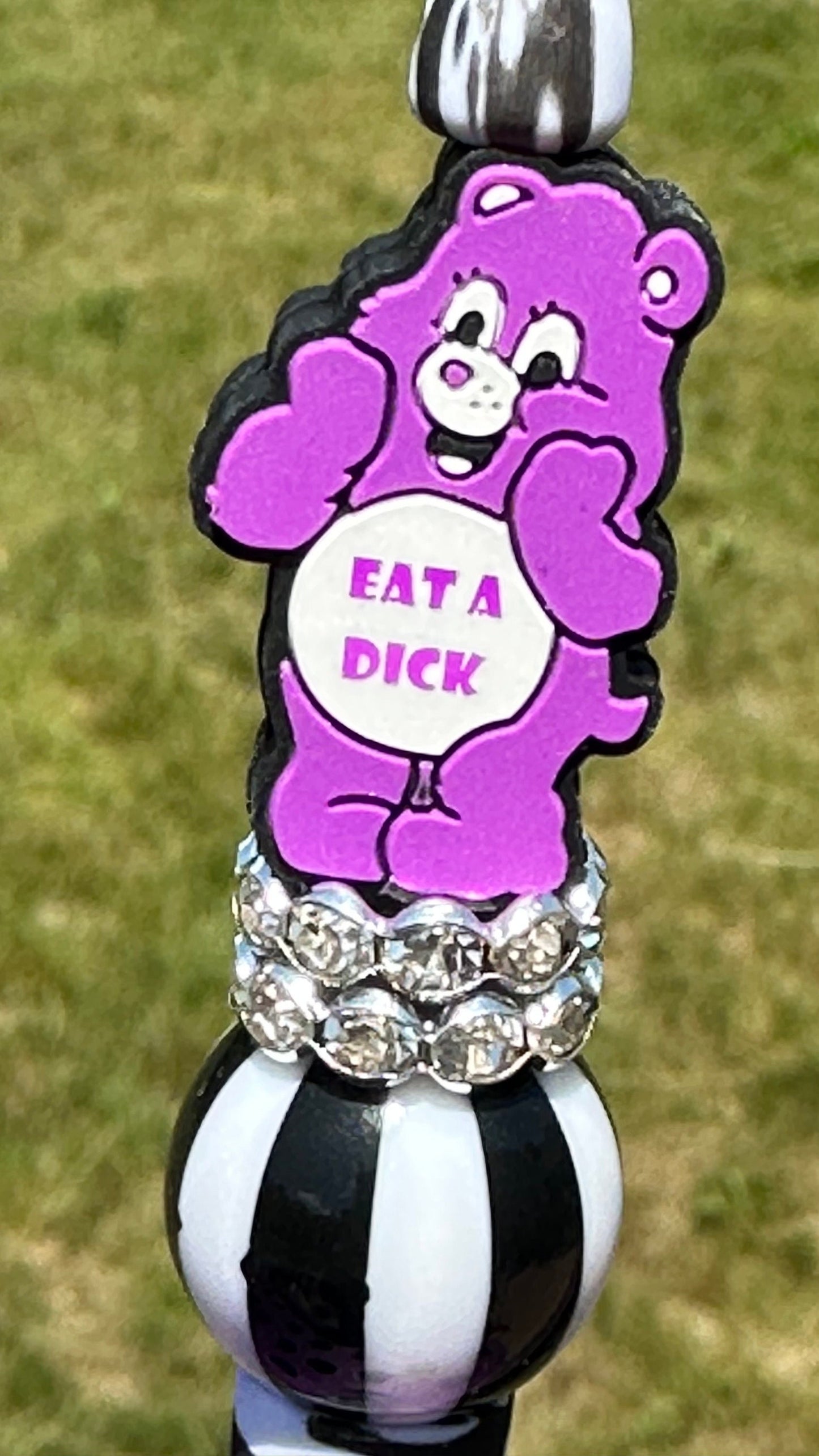 Sassy Care Bear beaded pens, Sweary Bears, journal pens.