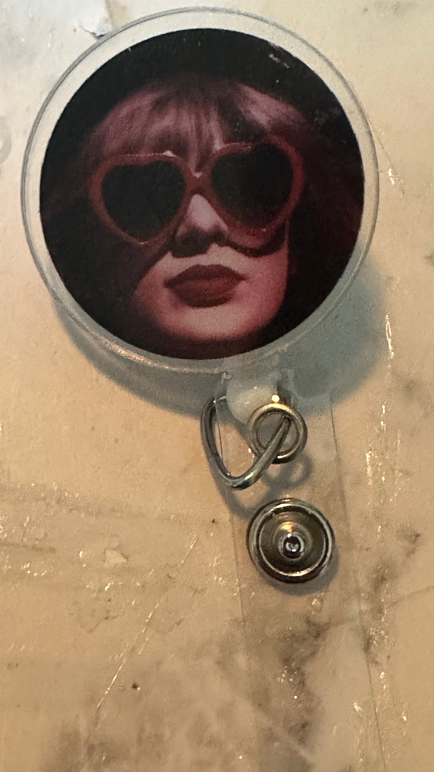 Taylor alligator clip retractable badge reel. Nurses, teachers, anyone who wears a badge!