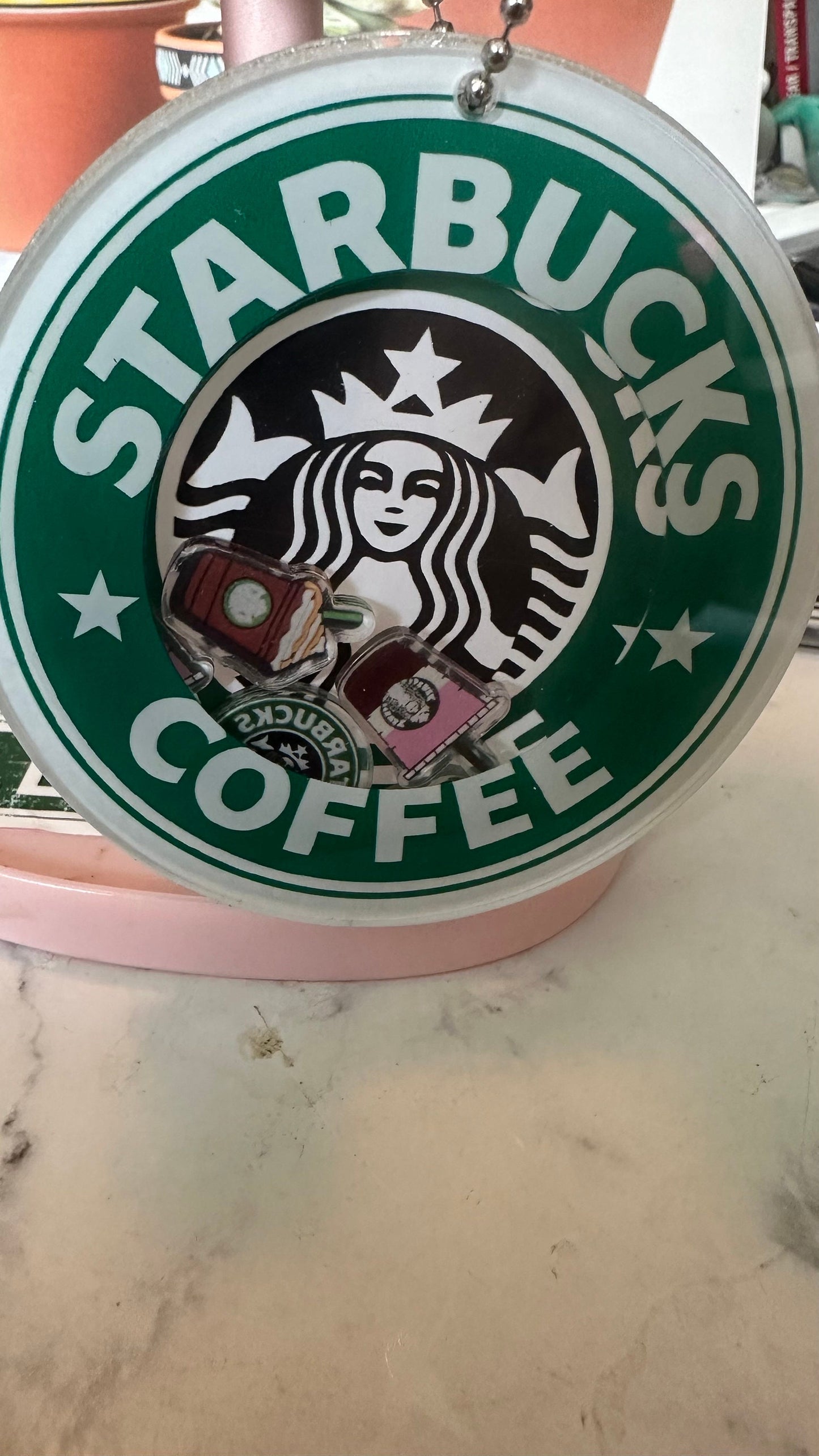 Handmade Starbucks Shaker Charm - Coffee Keychain! - Backpack hanger