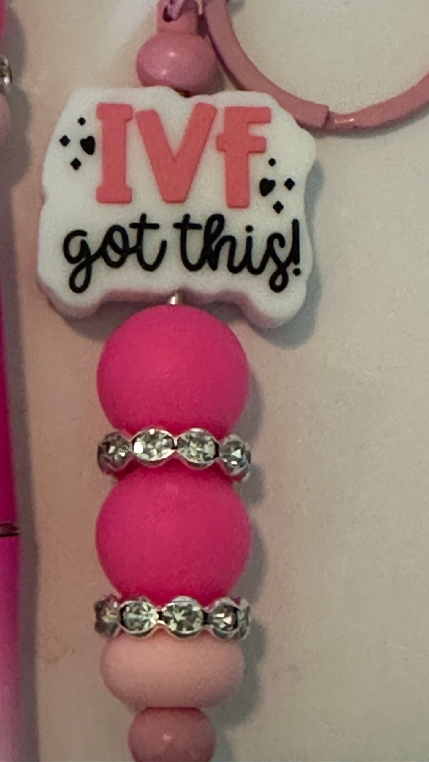 IVF got this beaded pen and keychain.  Journal pen