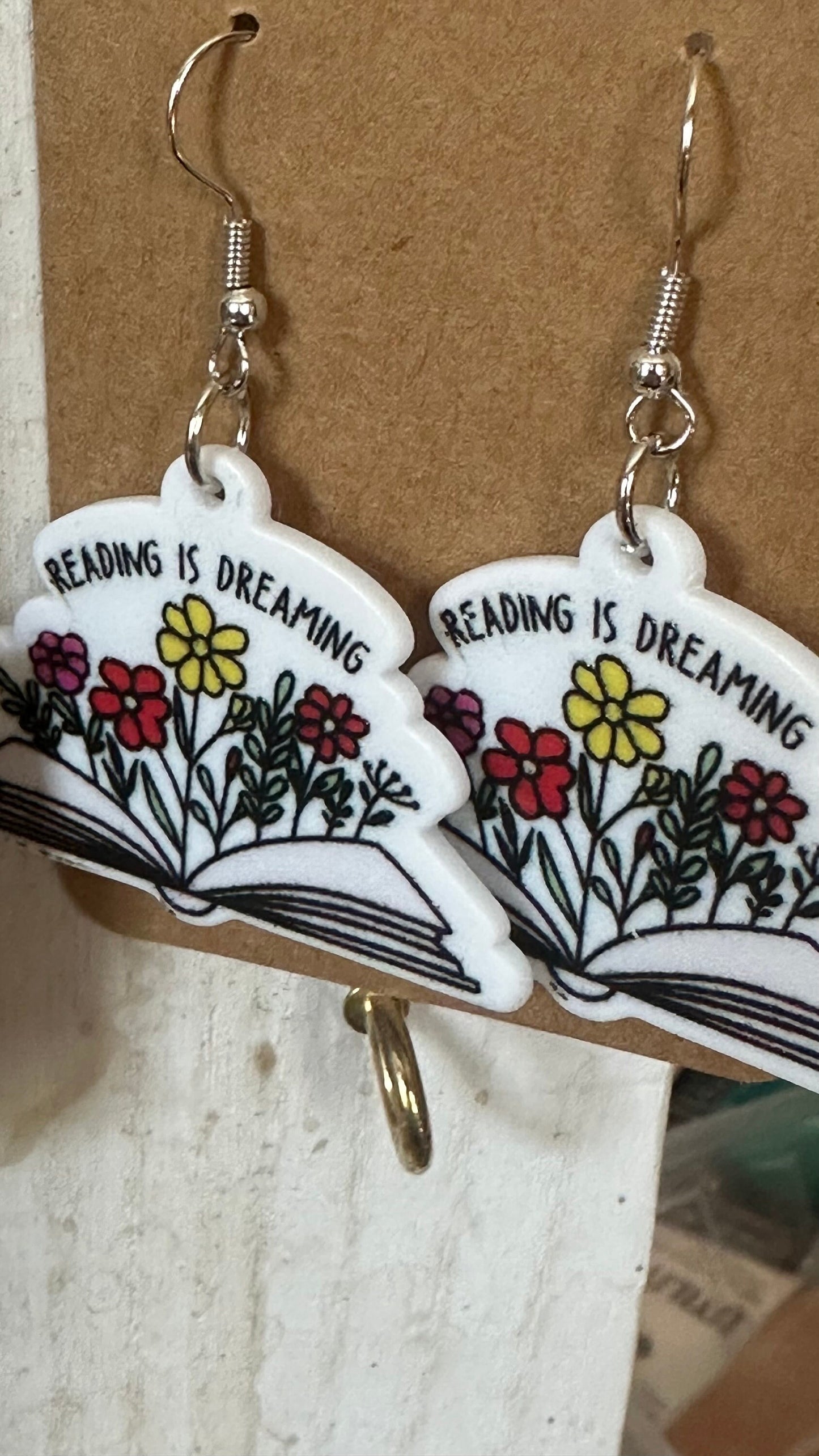 Reading earrings, Dangle earrings, cute earrings, statement earrings!