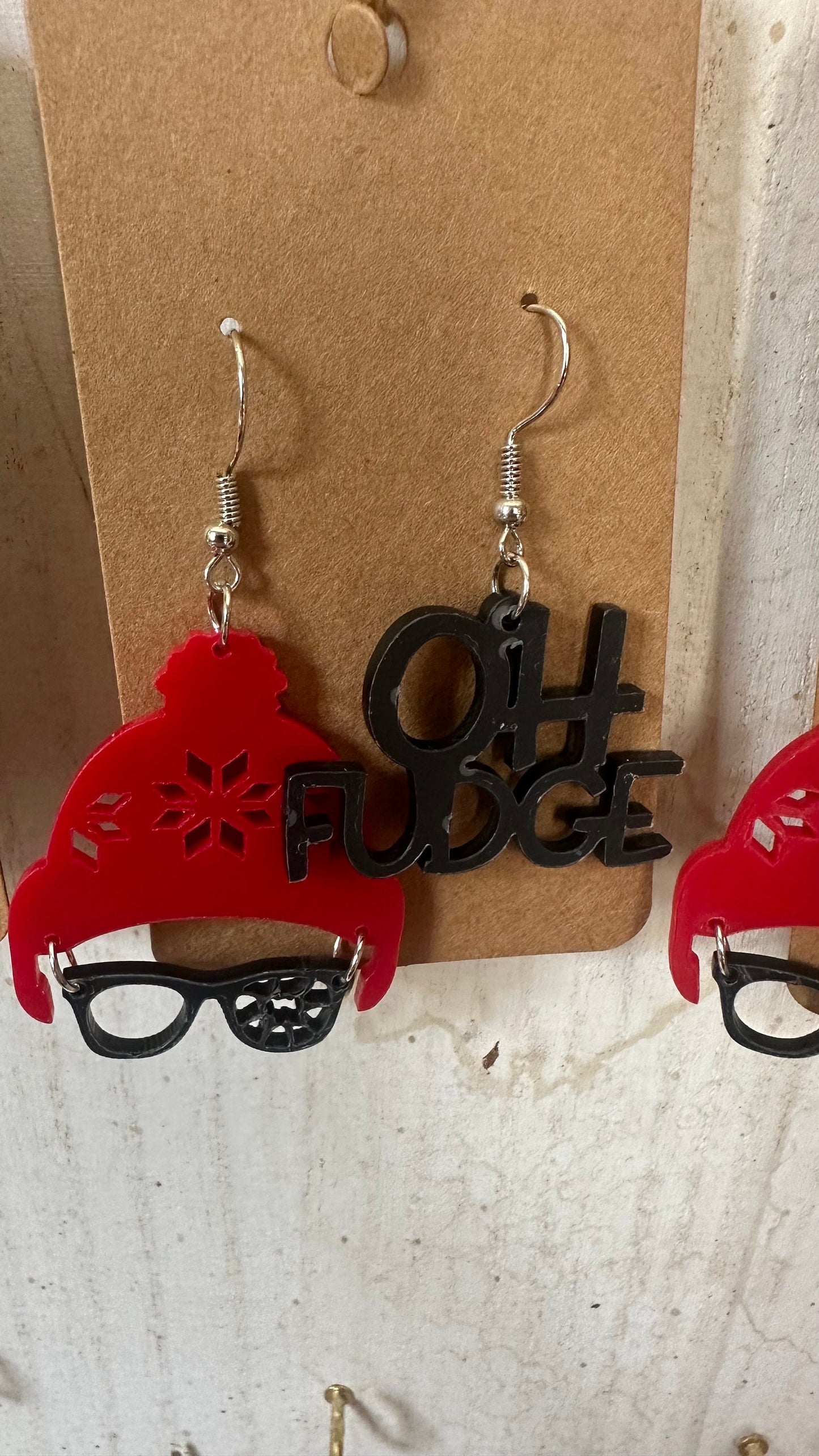 Handmade Christmas story earrings!  Amazing gift for friends!  Holiday gift, stocking stuffer