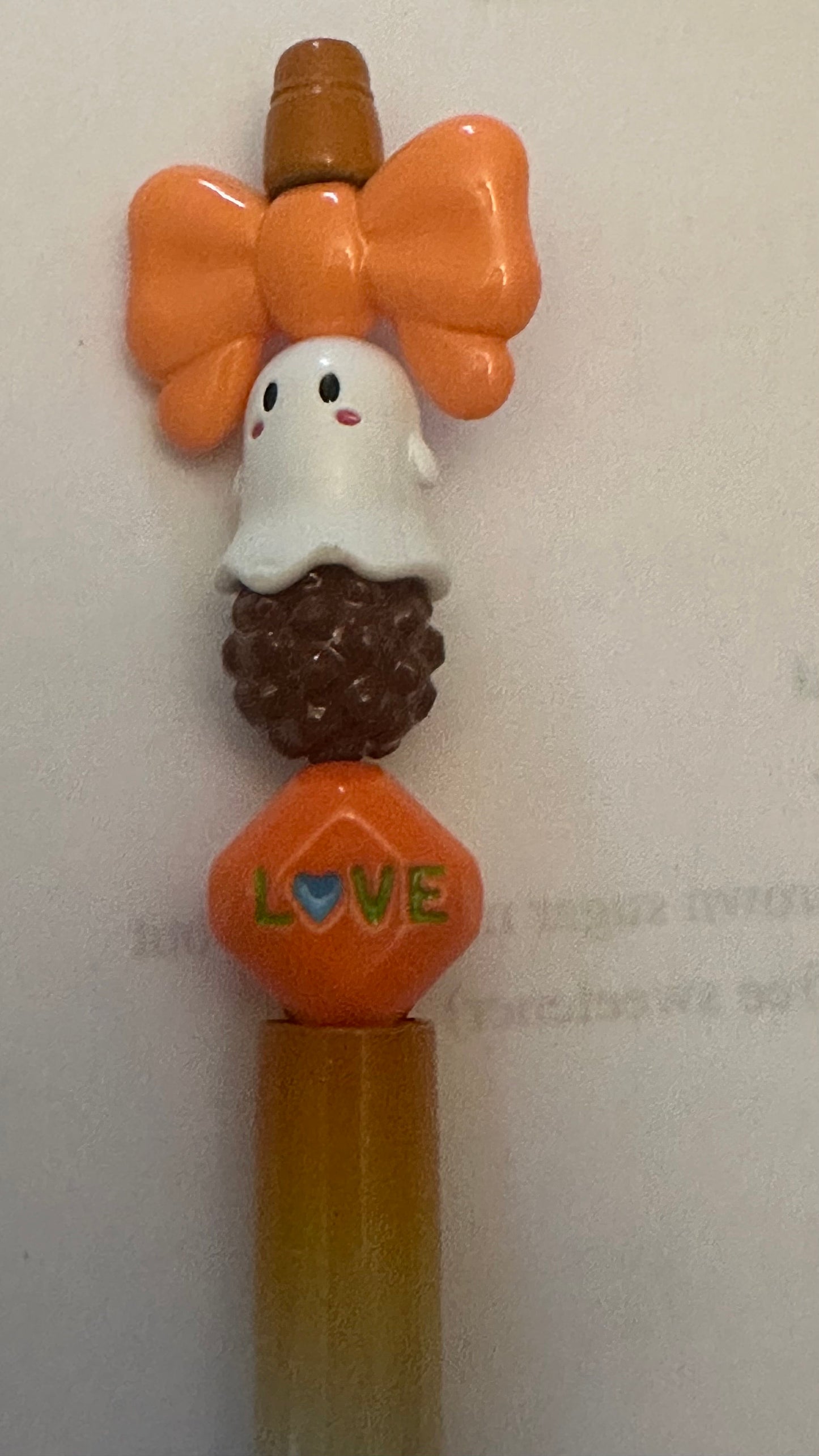 Adorable Love Ghost beaded pen, journal pens.