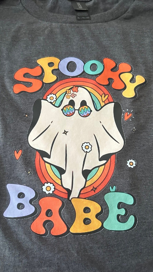 Halloween spooky Comfort colors Spooky Babe shirt, Vintage Halloween shirt, Retro Ghost