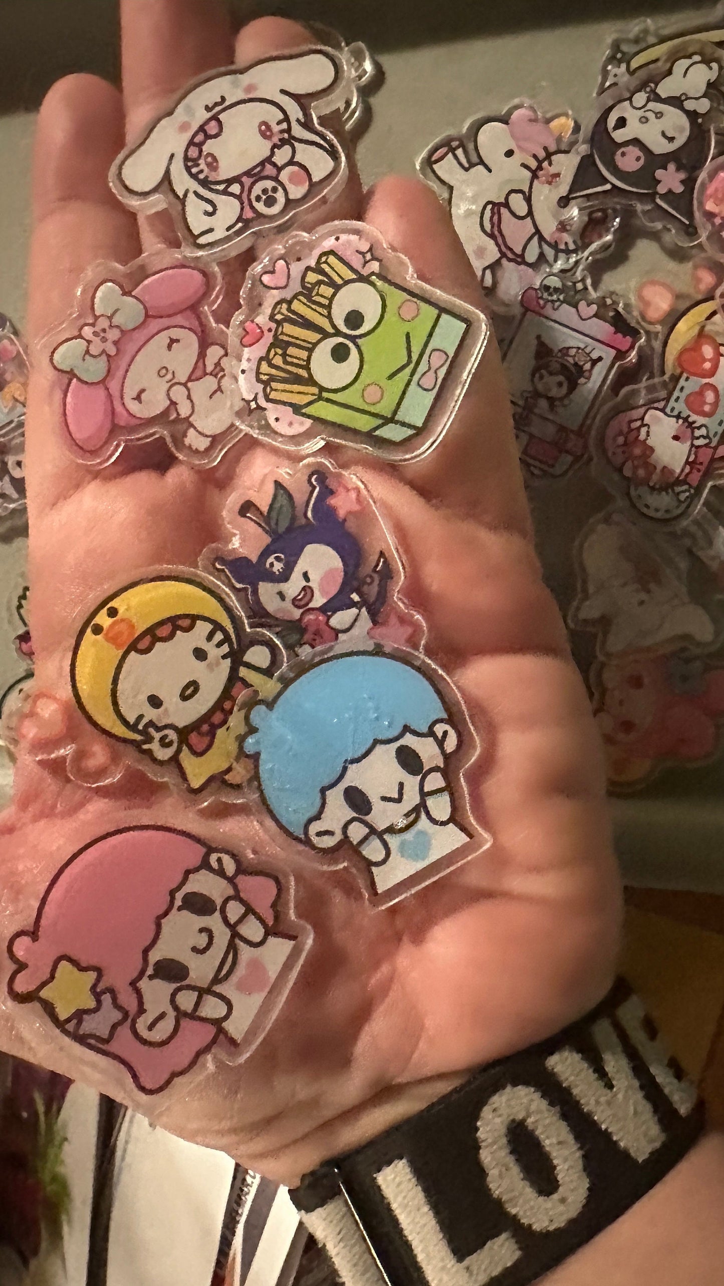 Sanrio Acrylic Charms, two sided image, Use for many DIY projects!