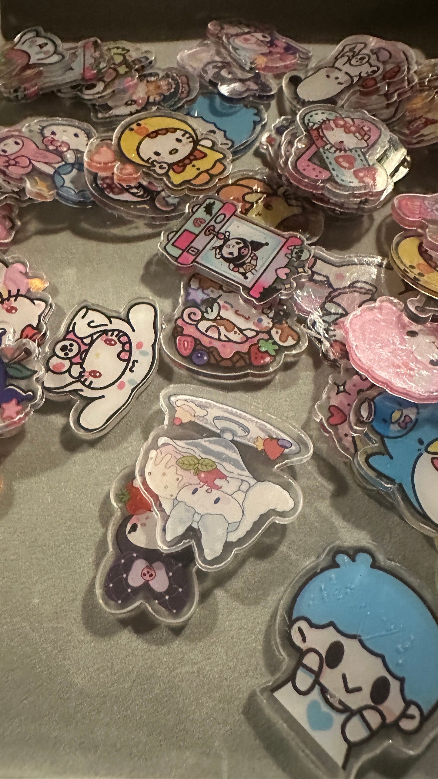 Sanrio Acrylic Charms, two sided image, Use for many DIY projects!