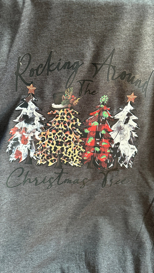 Rocking Around The Christmas Tree shirt | Leopard Christmas Western Shirt, Cowboy Christmas Shirt, Women's Christmas Shirts