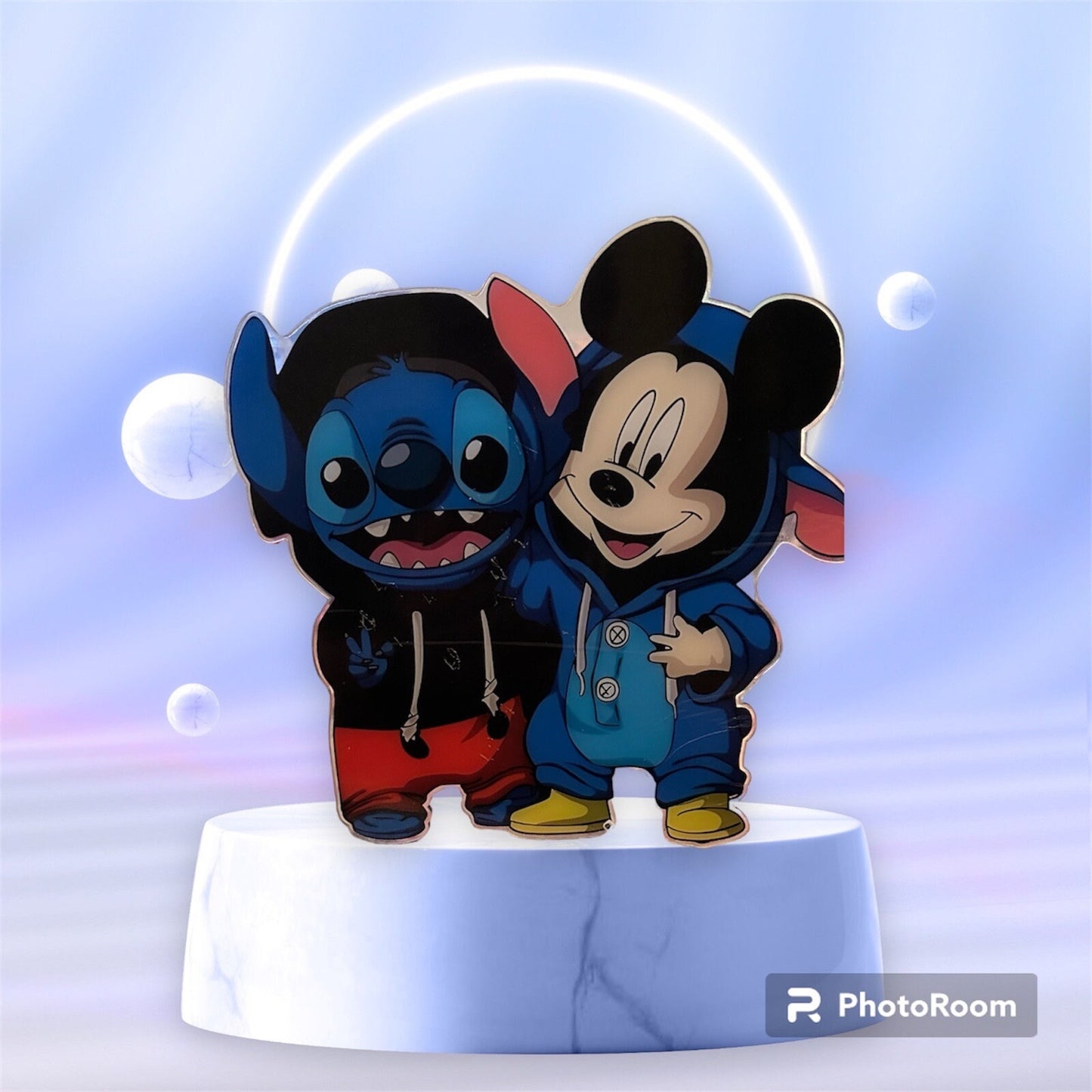 Stitch and Mickey Mouse 20 CM Acrylic figure - Wall Decoration - Counter decoration - Window Decoration