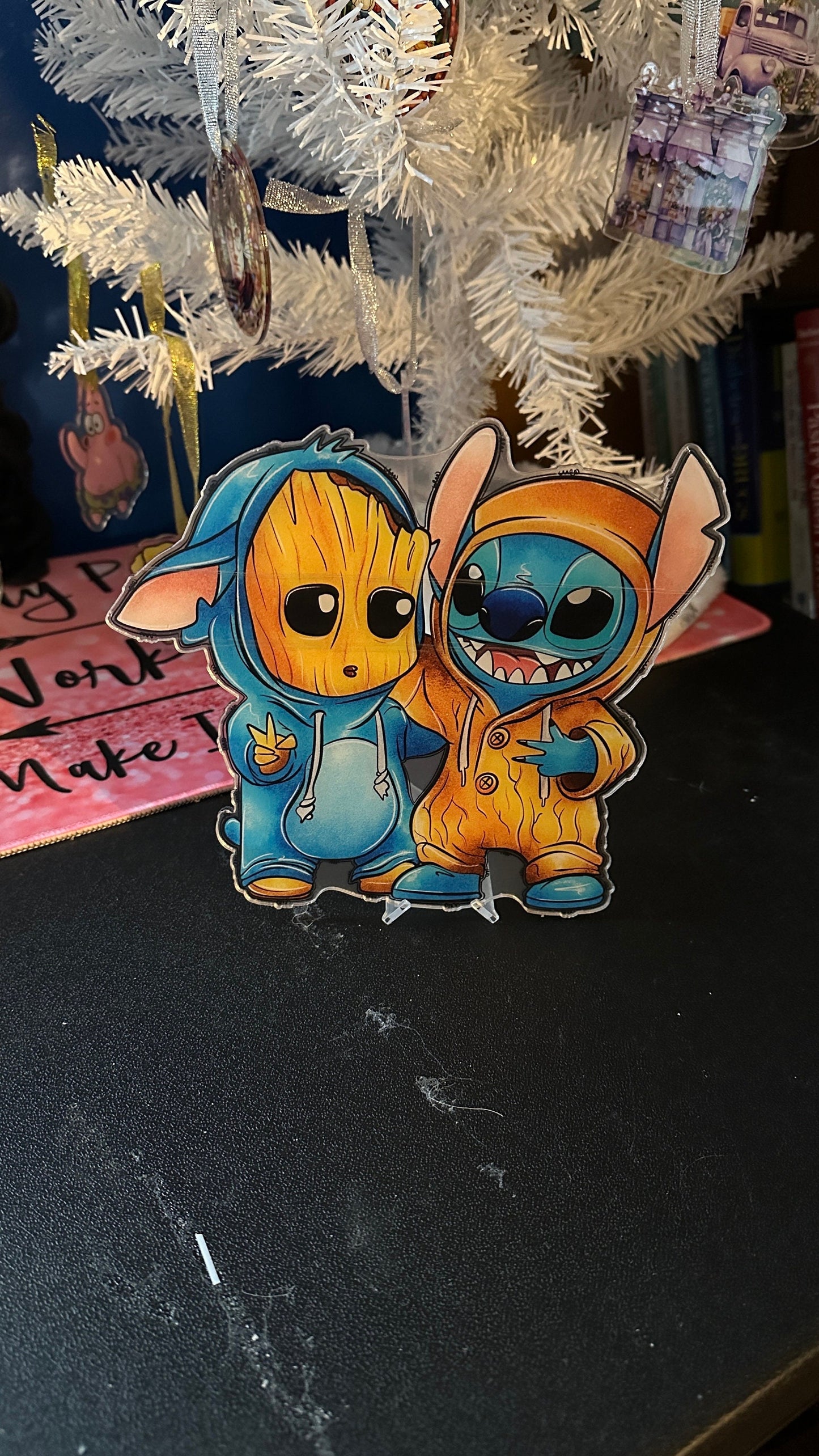 Stitch and Groot 20 CM Acrylic figure - Wall Decoration - Counter decoration - Window Decoration