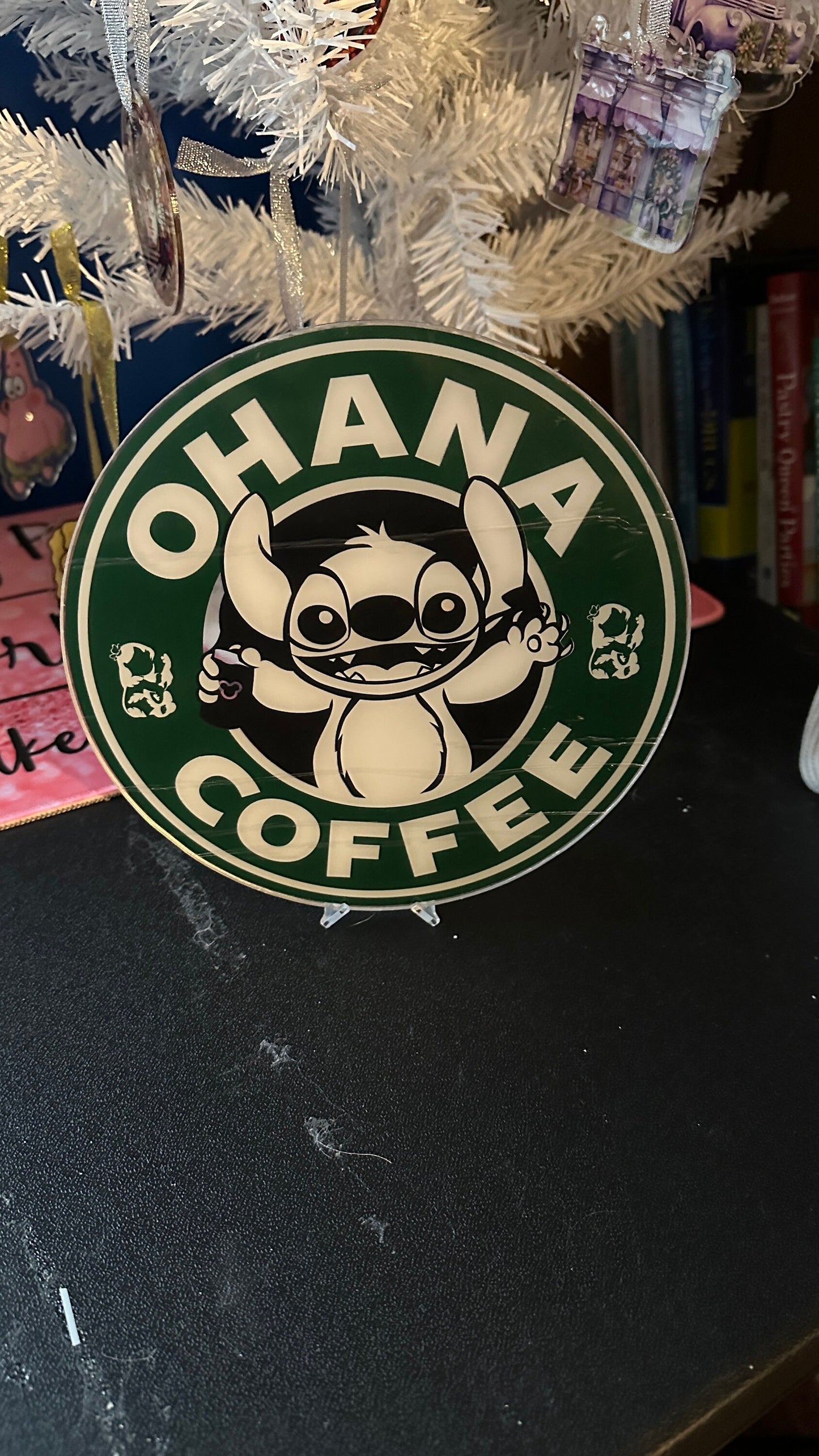 Stitch Ohana Starbucks 20 CM Acrylic figure - Wall Decoration - Counter decoration - Window Decoration