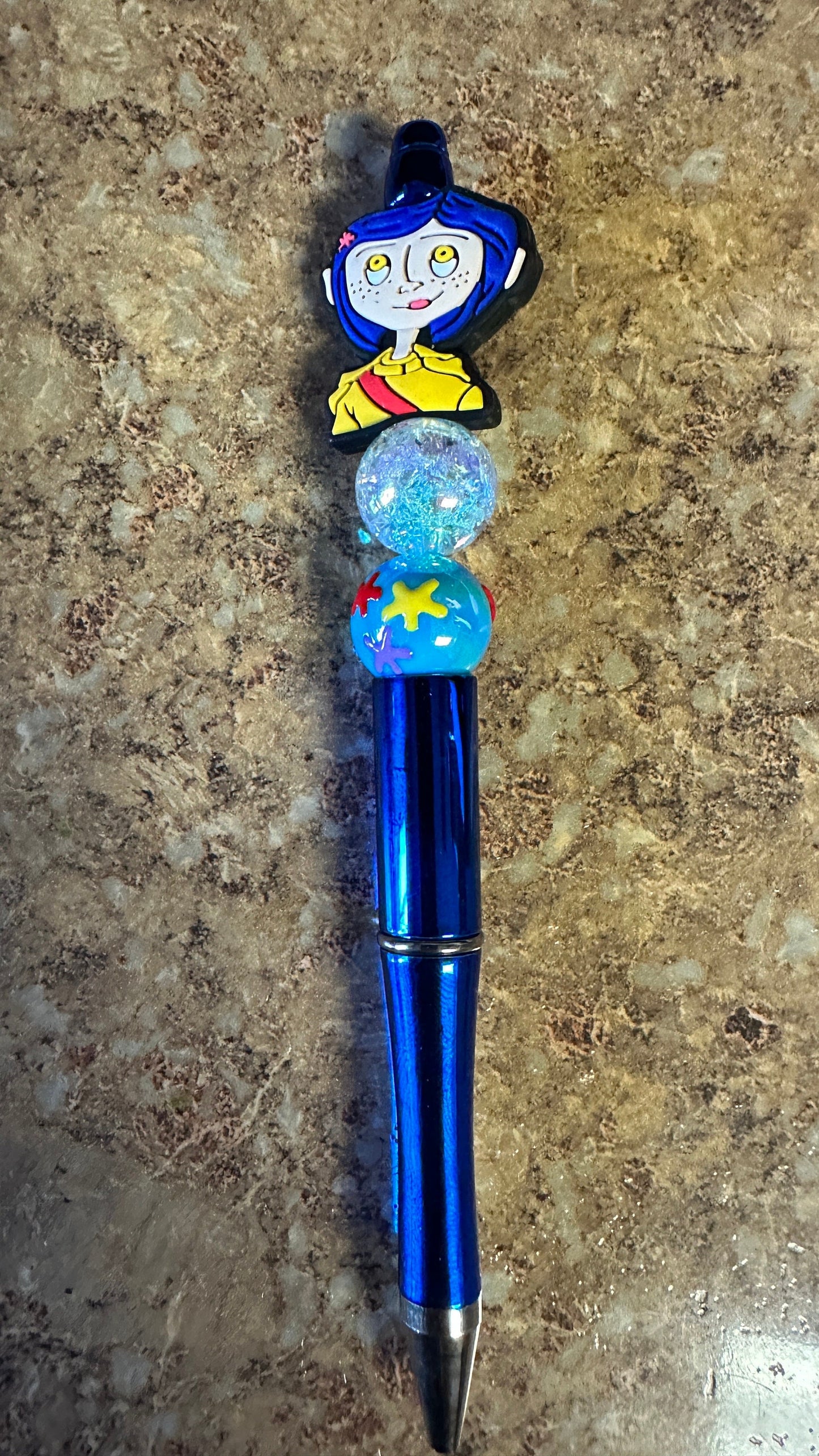 Coraline Girl  beaded pen, Bullet journal, Journal pen,