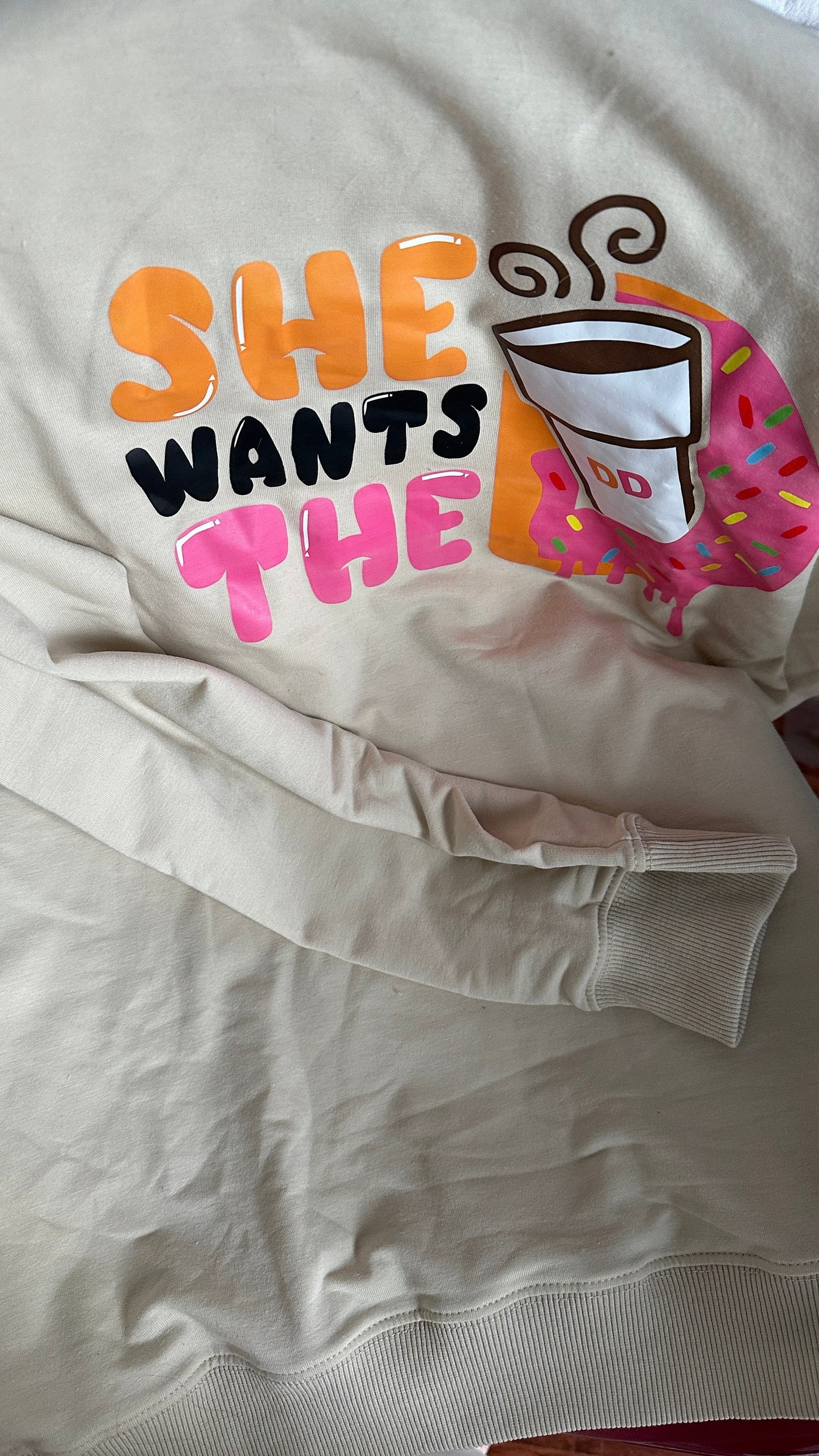 She Wants The D Sweatshirt, She Wants The D, Dunkie Junkie Sweatshirt, Dunkin Donuts Sweatshirt, Dunkin Donuts Coffee, Dunkie Junkie