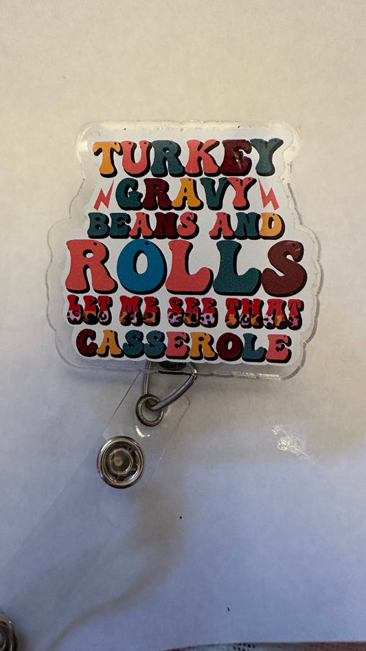 Turkey day Badge Reel, Funny, Nurse Badge Reel, Retractable Swivel Alligator Clip, Cute Badge Reel, Funny Badge Reel