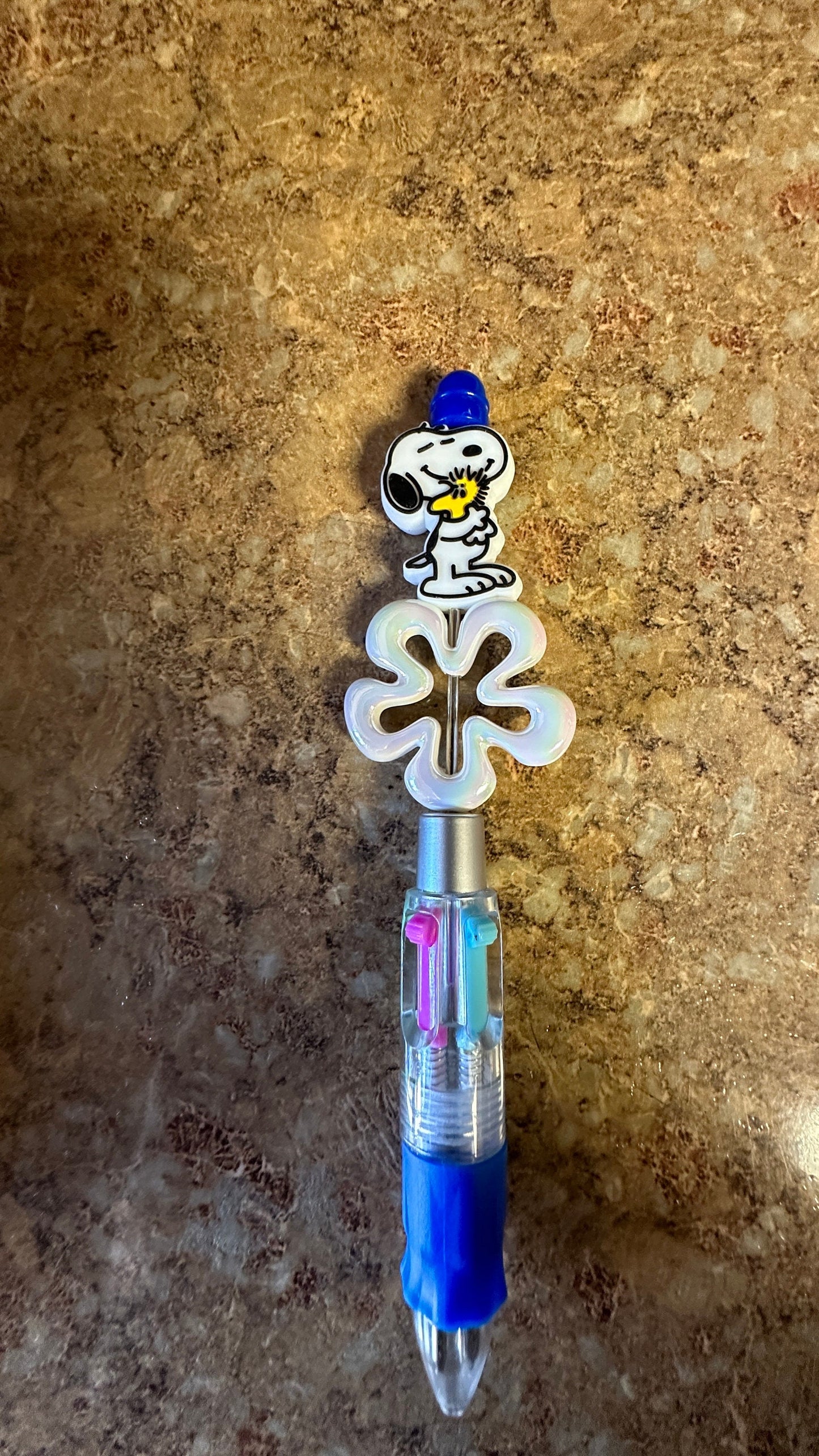 Snoopy and Woodstock 4 color beaded pen, Bullet journal, Journal pen,