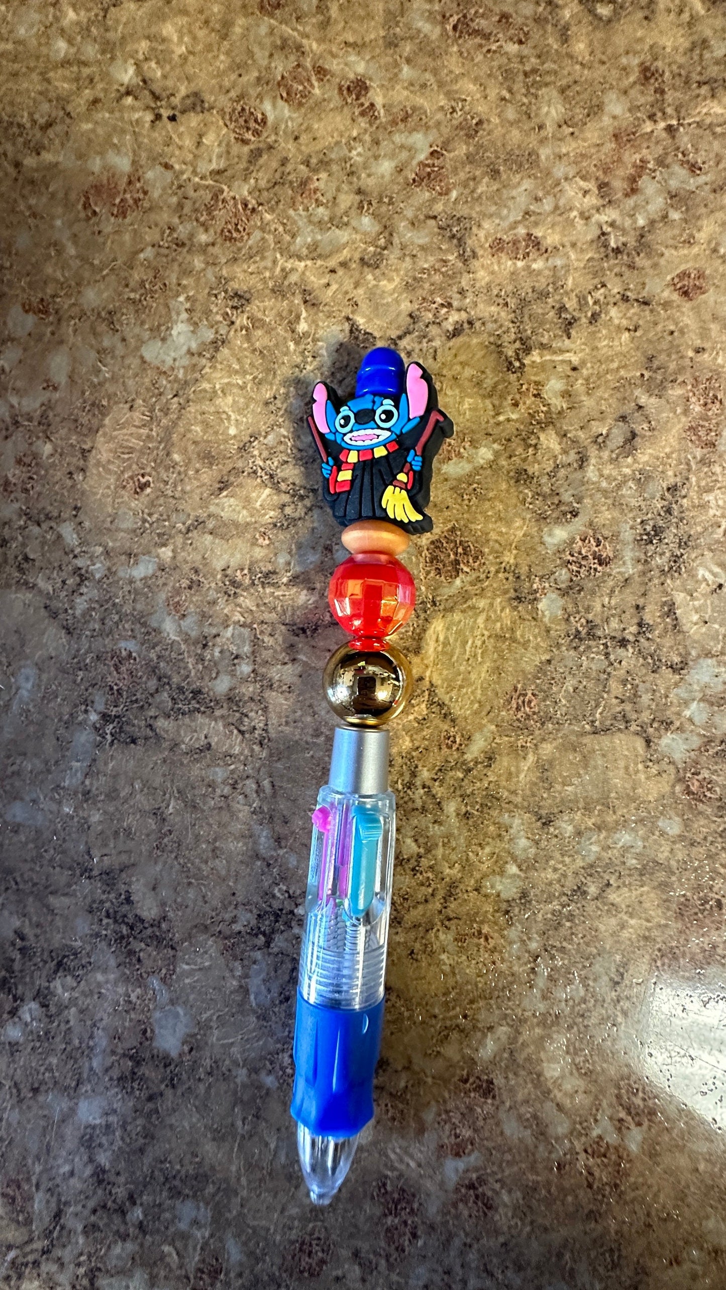 Stitch as Harry 4 color beaded pen, Bullet journal, Journal pen,