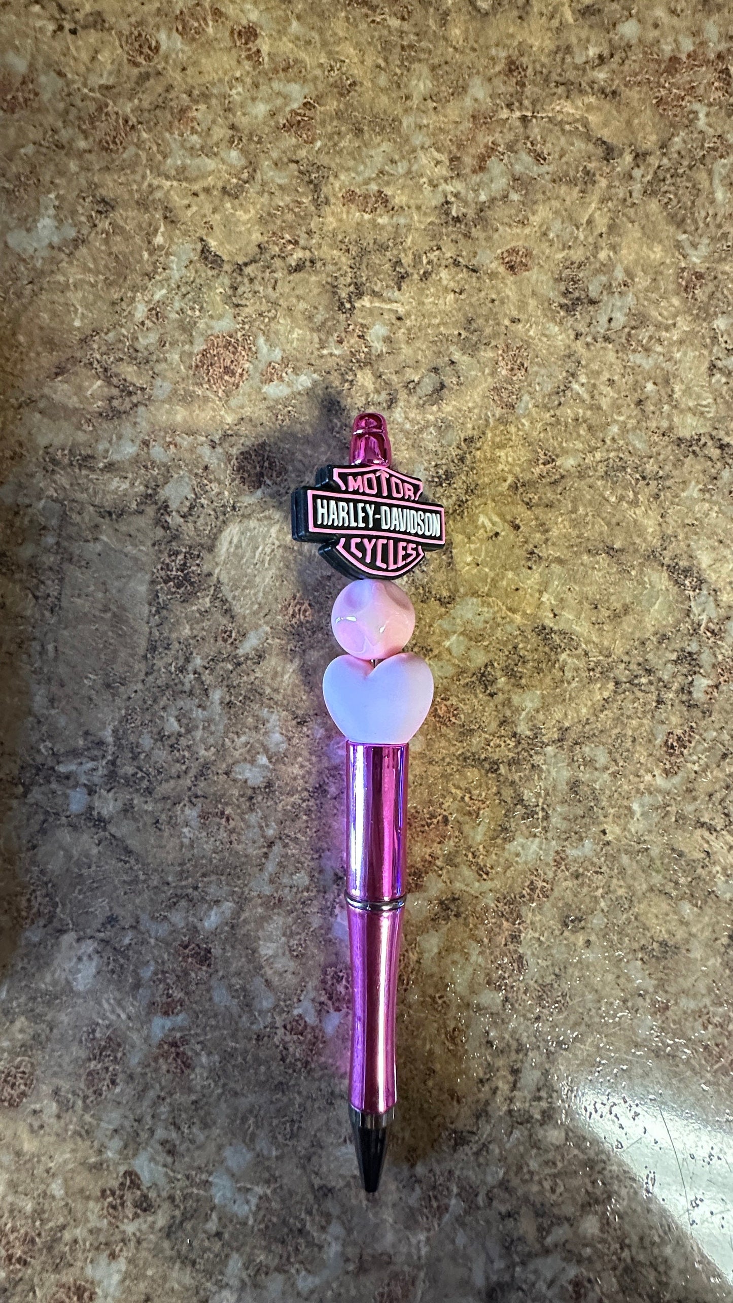 Pink Harley Davidson beaded pen, Bullet journal, Journal pen, cool mom pen