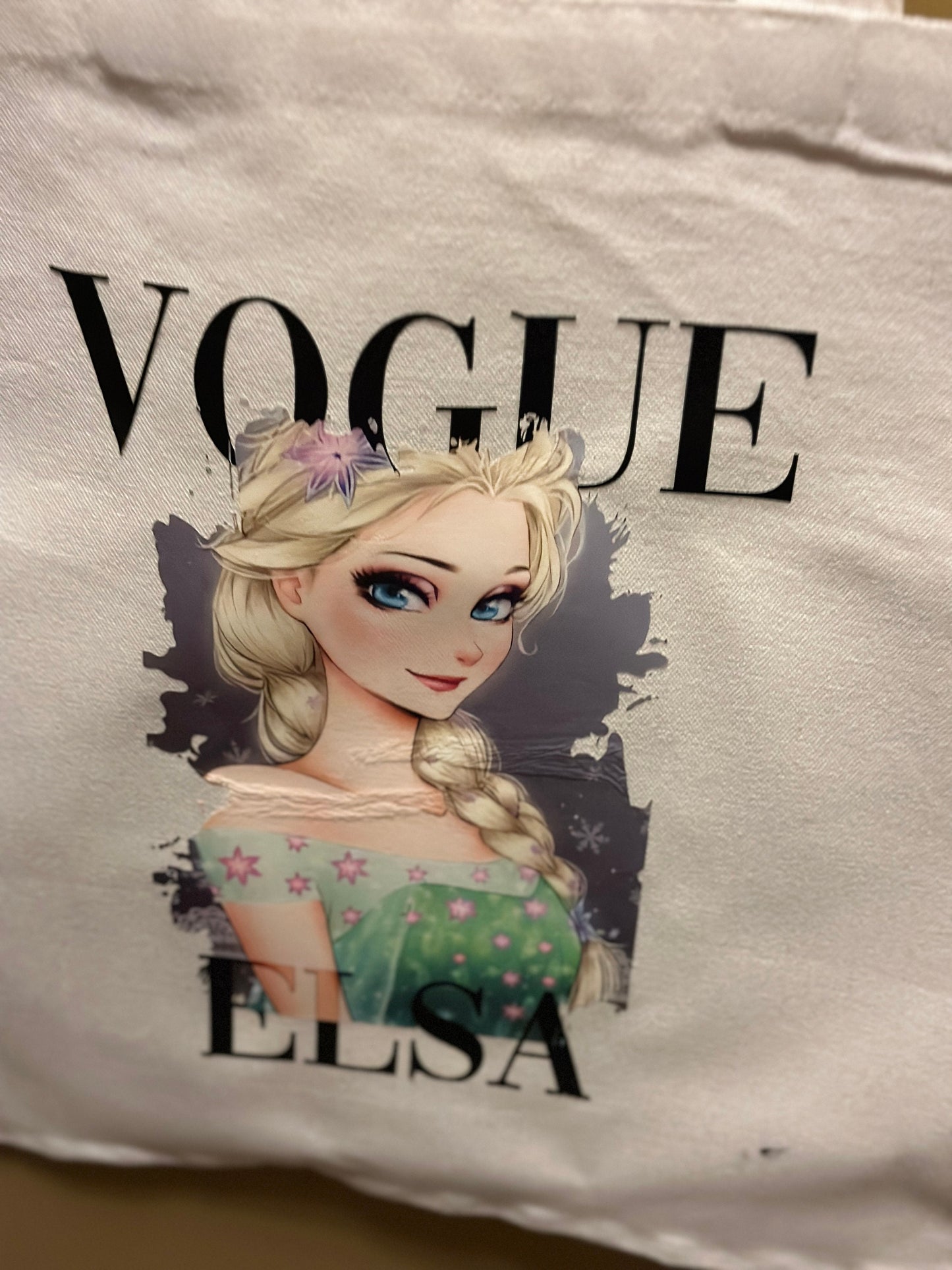 Custom Vogue Elsa Totebag, Disney tote bag