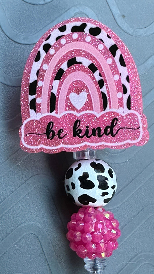 Be kind Badge Reel, Black Glitter, Nurse Badge Reel, Retractable Swivel Alligator Clip, Cute Badge Reel, Funny Badge Reel