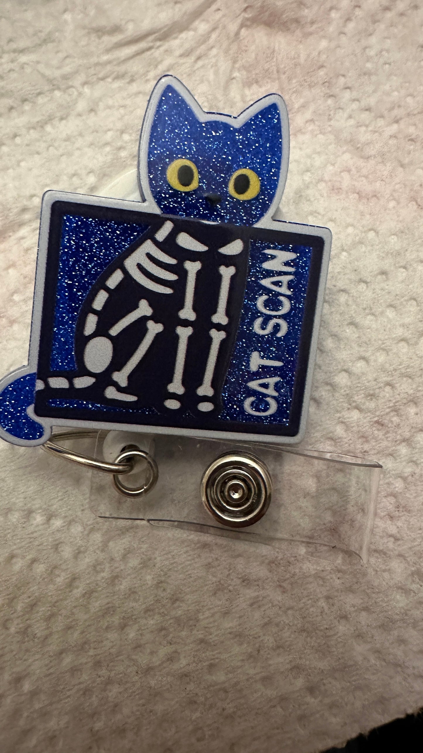 Cat Scan Badge, Nurse Badge Reel, Retractable Swivel Alligator Clip, Cute Badge Reel, Funny Badge Reel