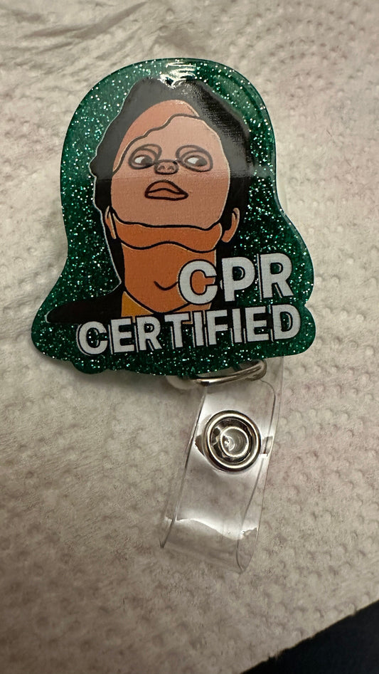 CPR Certified badge reel, Funny badge reel, Glitter badge