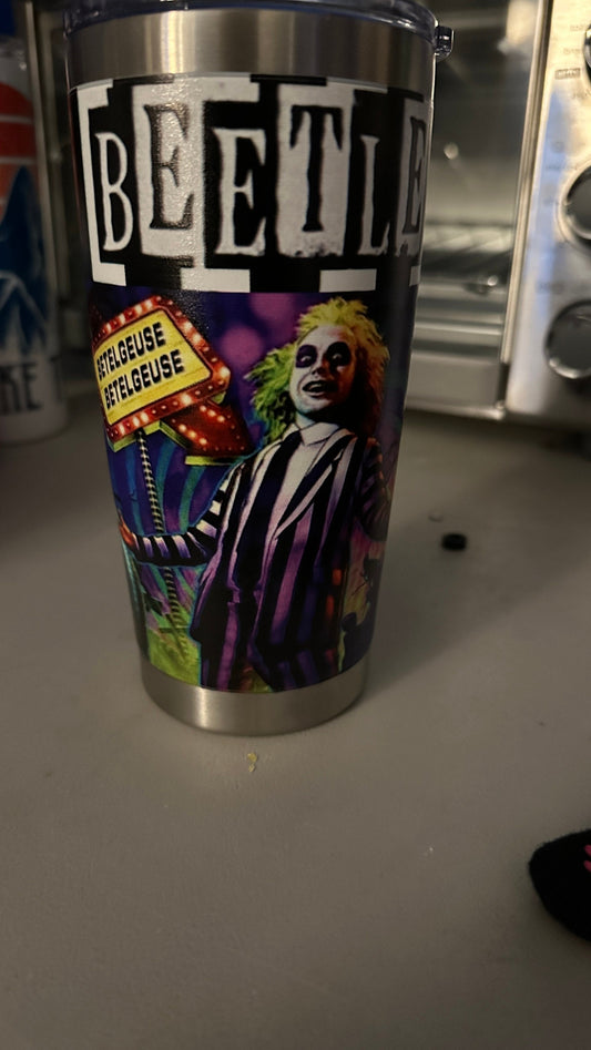 Beetlejuice Tumbler - Drinking Cup- 20 oz curved Tumbler