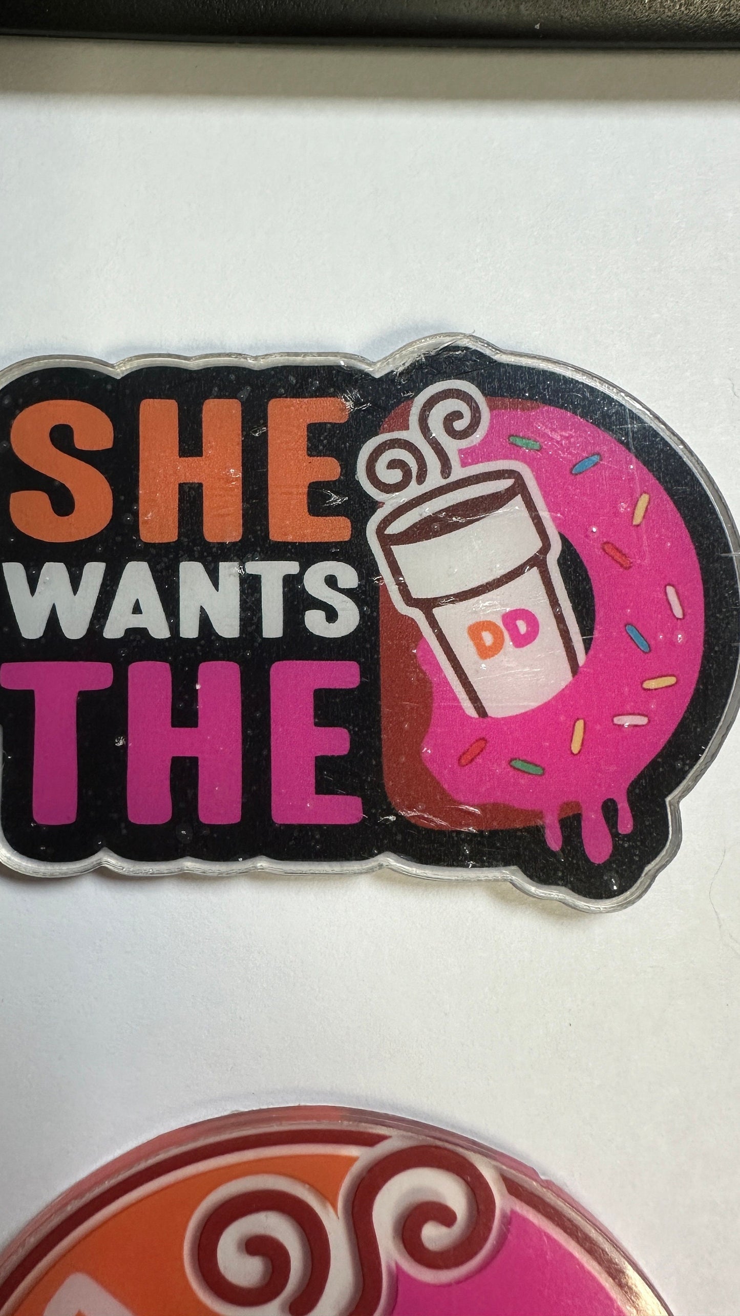 Dunkin Donuts Badge, funny badge, Teacher badge,