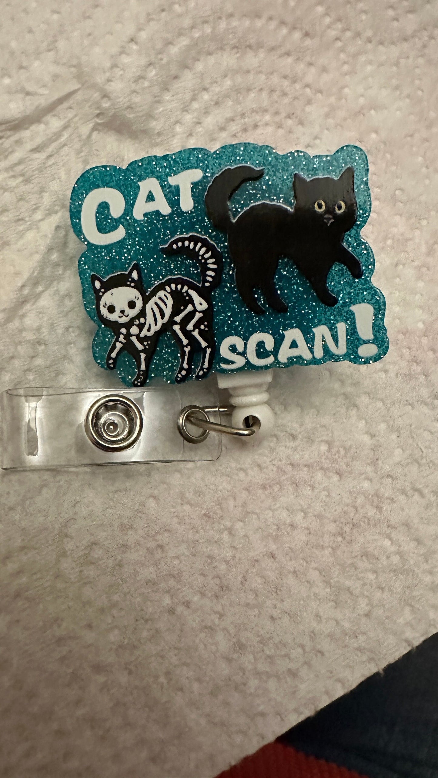 Cat Scan Badge, Nurse Badge Reel, Retractable Swivel Alligator Clip, Cute Badge Reel, Funny Badge Reel