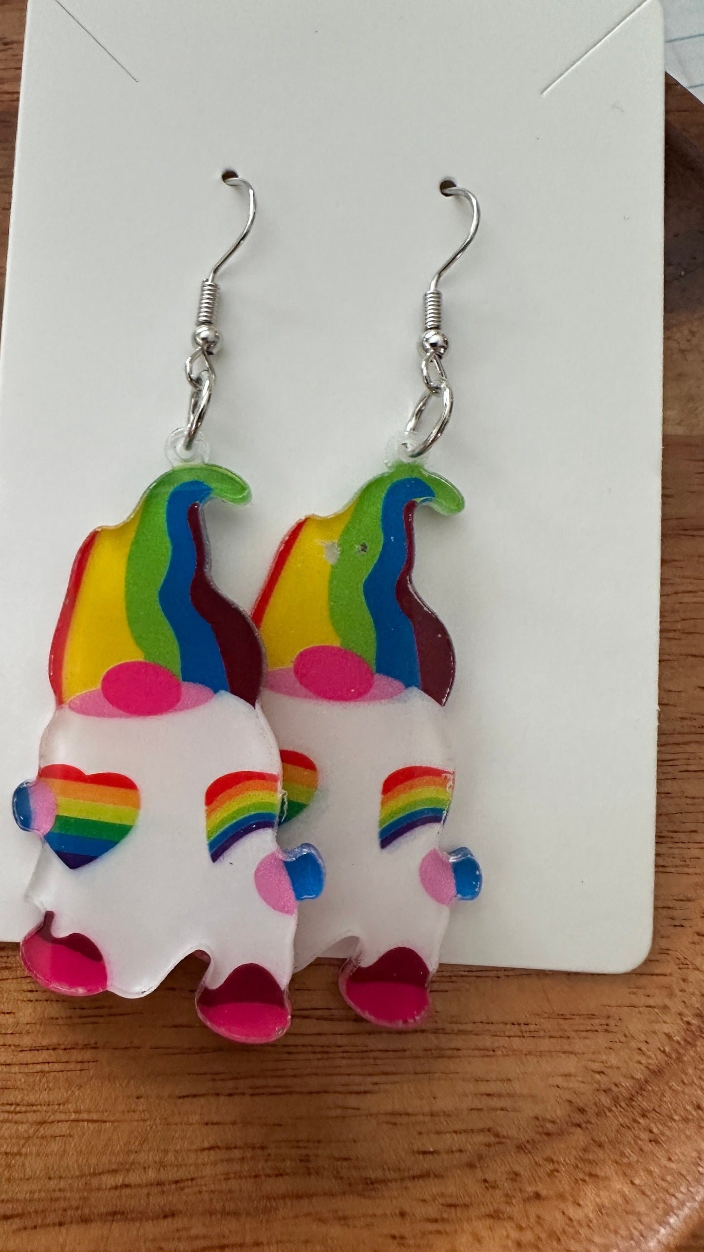 Valentine Gnome Earring- Gnome Dangle Earrings - LGBTQI- Valentines Day-Rainbow