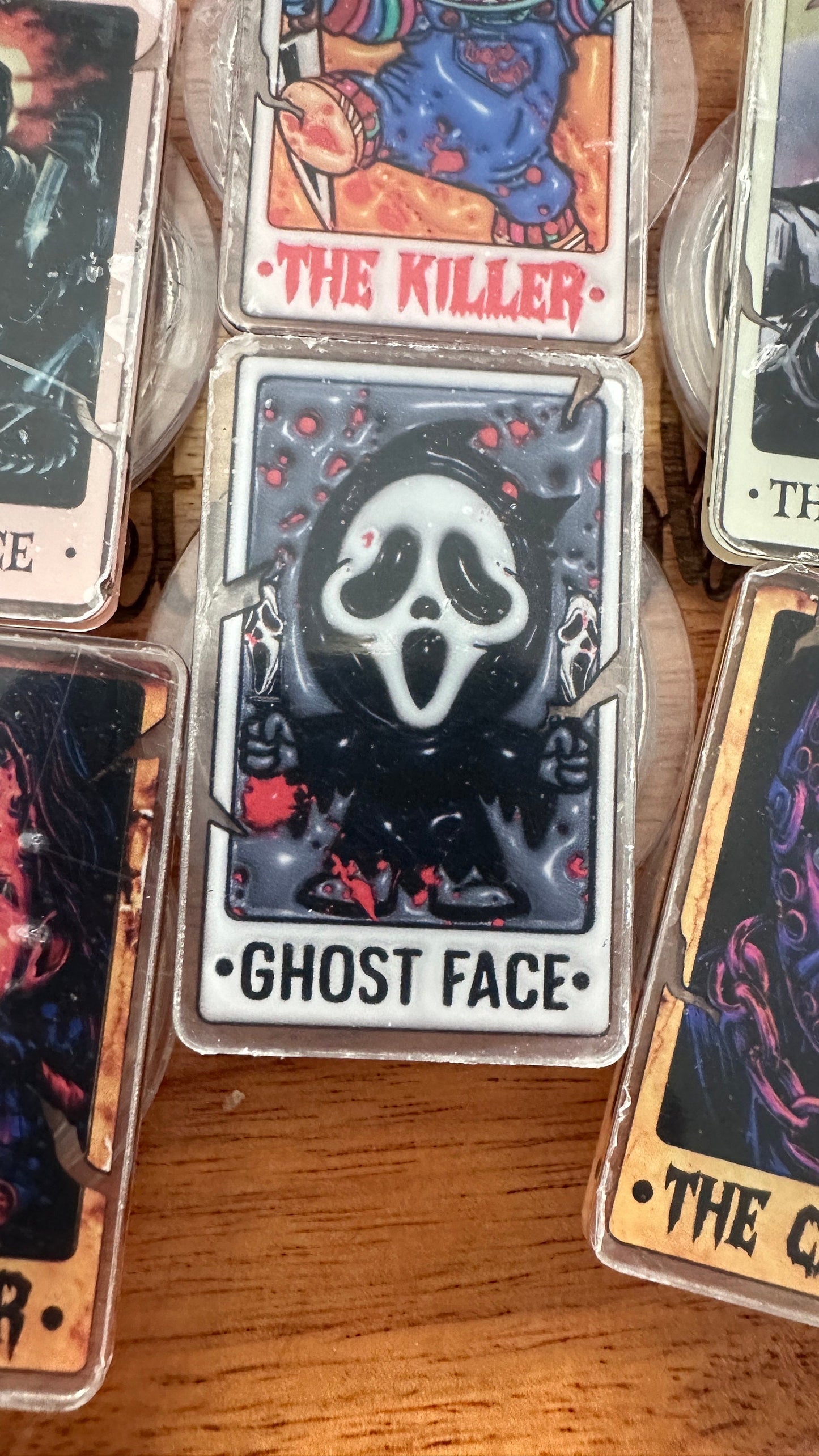 Halloween Scream Funny Ghost Face Spooky Acrylic Phone Grip Holder, Scary Tarot Grunge Phone Stand, Phone Strap Griptok, Custom Thumbs