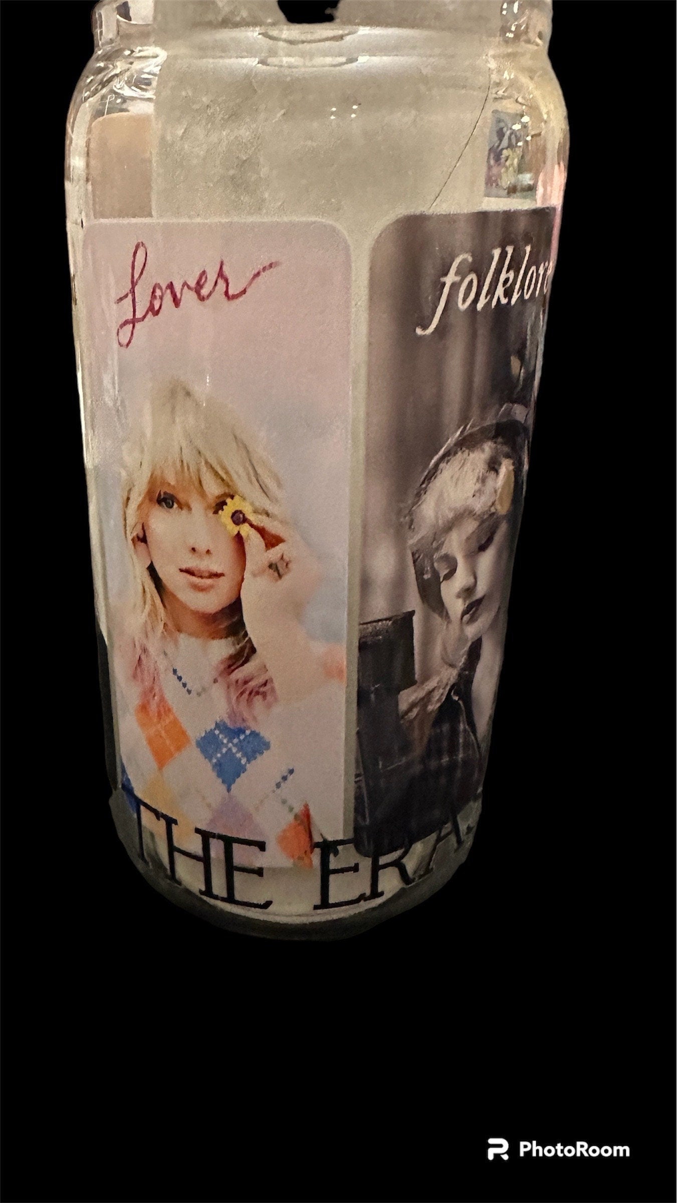 Personalized Taylor Glass Cup, Beer Can Glass with Lid & Straw, unique Can Glass, 16oz Glass Tumbler, Custom Tumbler, Aesthetic Glass