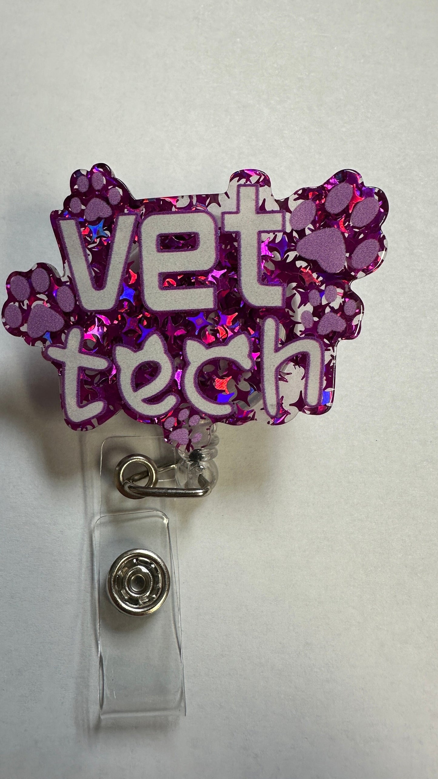 Personalized Vet Tech Resin Badge Reel | Custom Badge Reel | Nurse ID Holder | Vet Tech Key Card