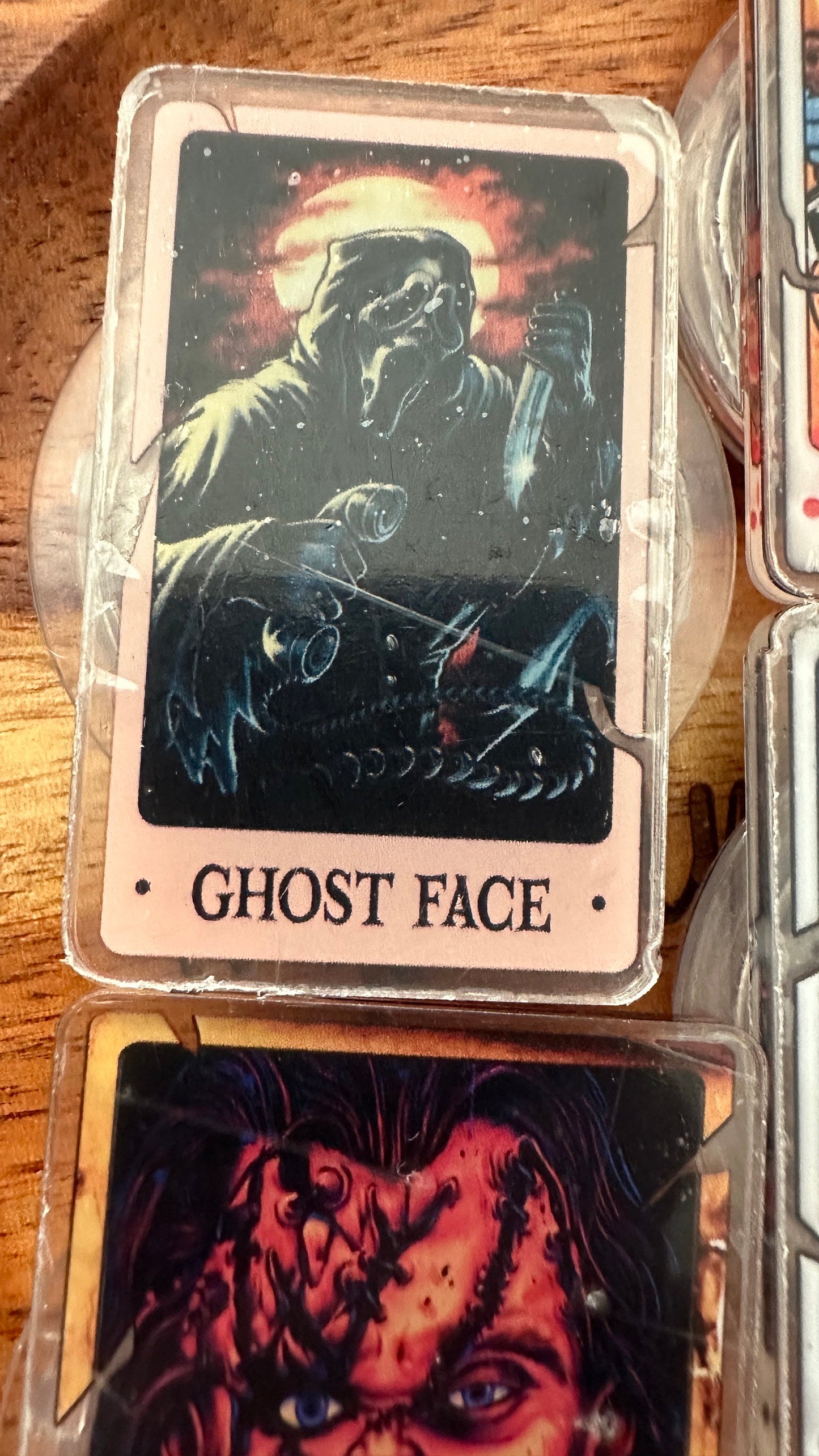 Halloween Scream Funny Ghost Face Spooky Acrylic Phone Grip Holder, Scary Tarot Grunge Phone Stand, Phone Strap Griptok, Custom Thumbs