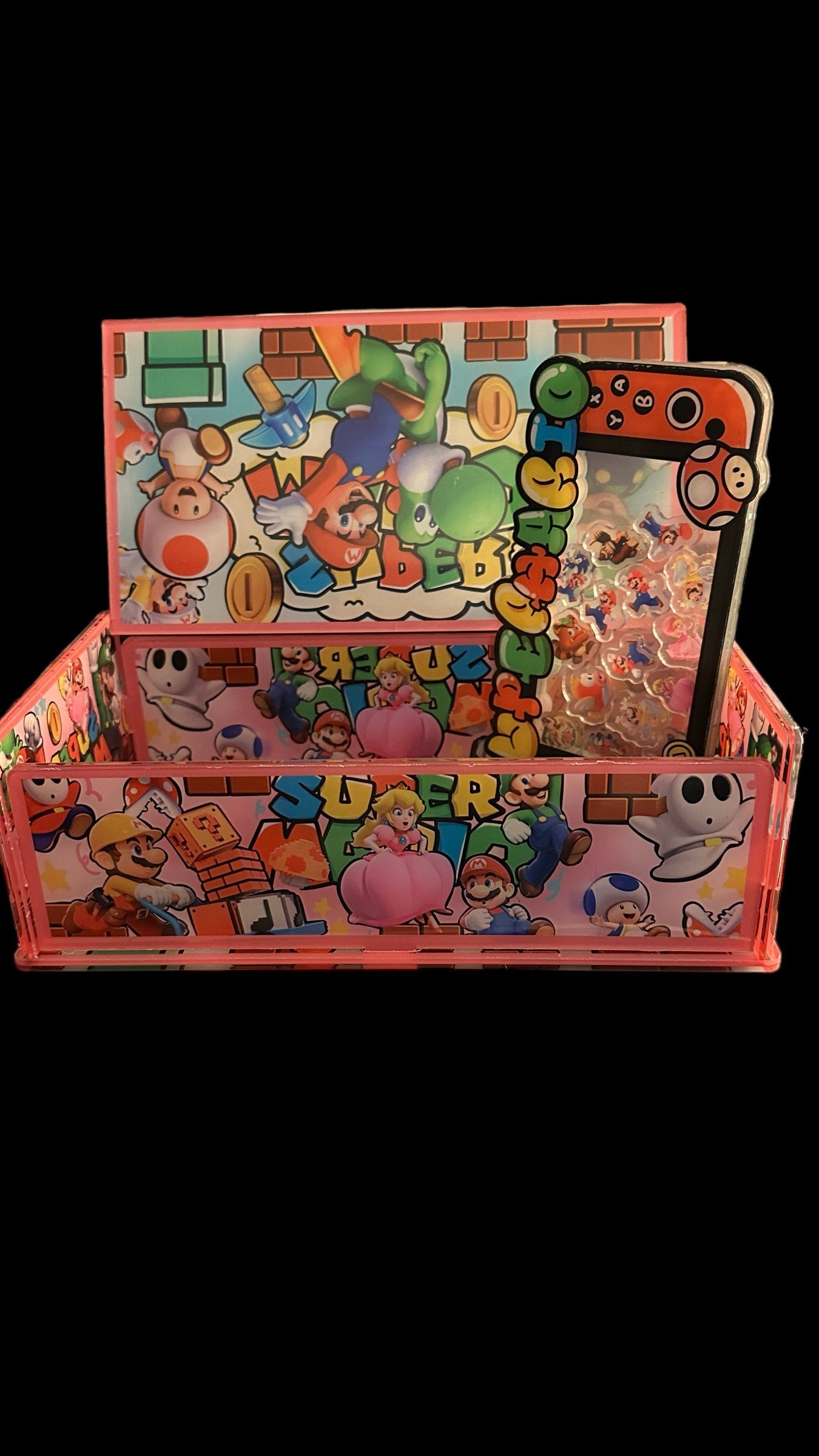 Super Mario Acrylic storage box and shaker!  Great gift!