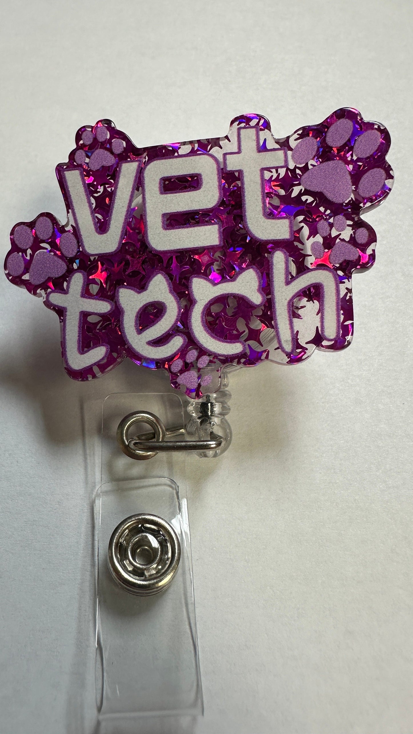 Personalized Vet Tech Resin Badge Reel | Custom Badge Reel | Nurse ID Holder | Vet Tech Key Card