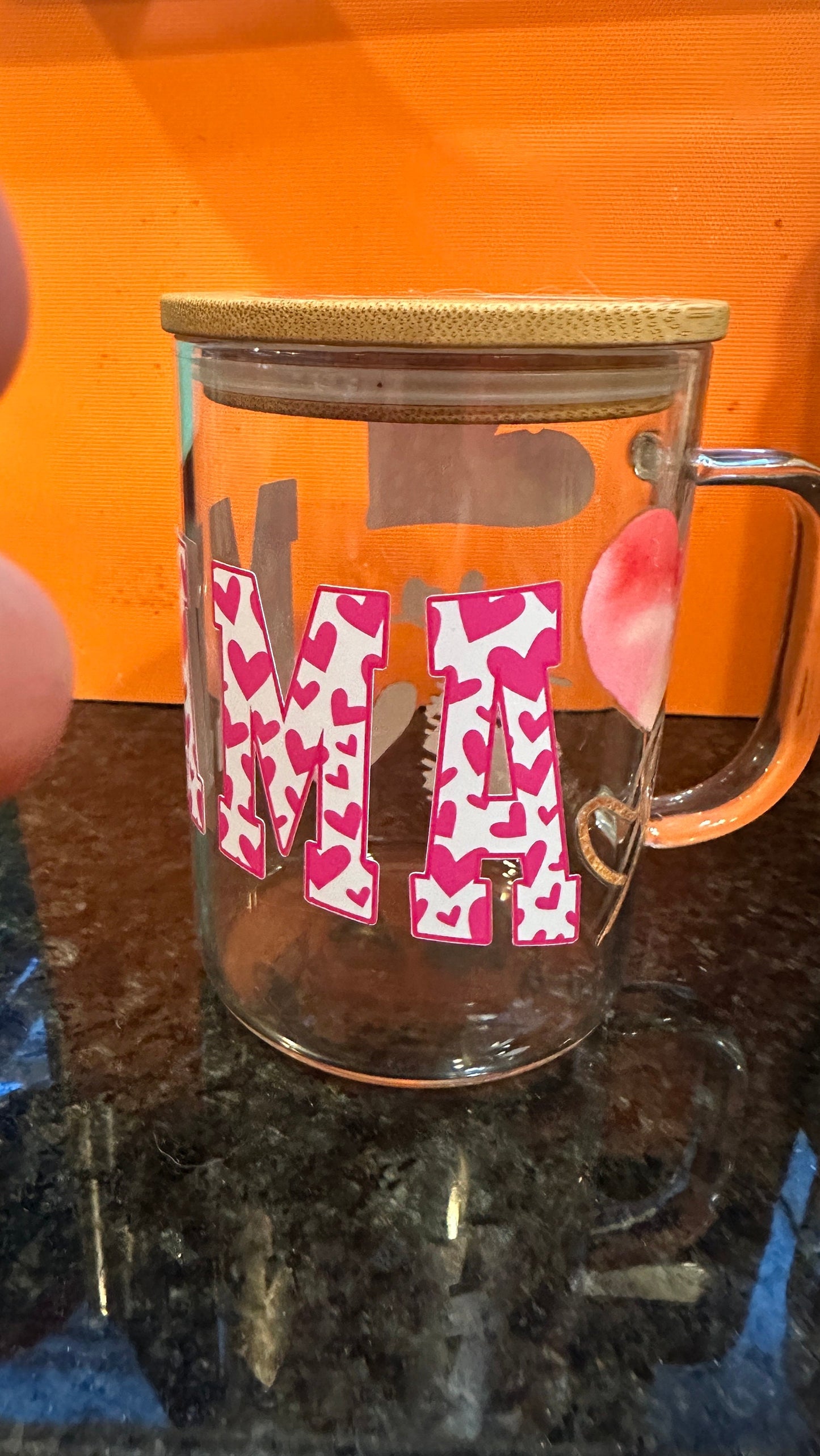 Mama Glass coffee mug, custom mug, floral mug, mom glass mug, name mug, new mom gift